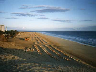 Strand in Jandia, Blickrichtung Leuchtturm